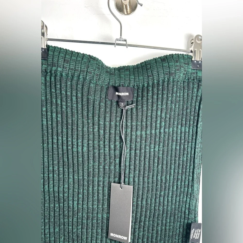 MONROW - Cosmo Rib Knit Midi Skirt – Deep Forest – XS — NWT - Picture 9 of 10